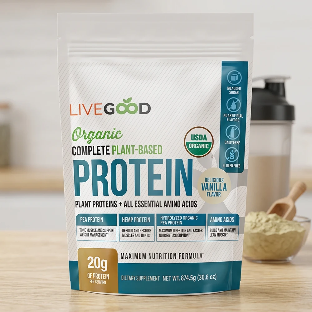 LiveGood plant protein product visual